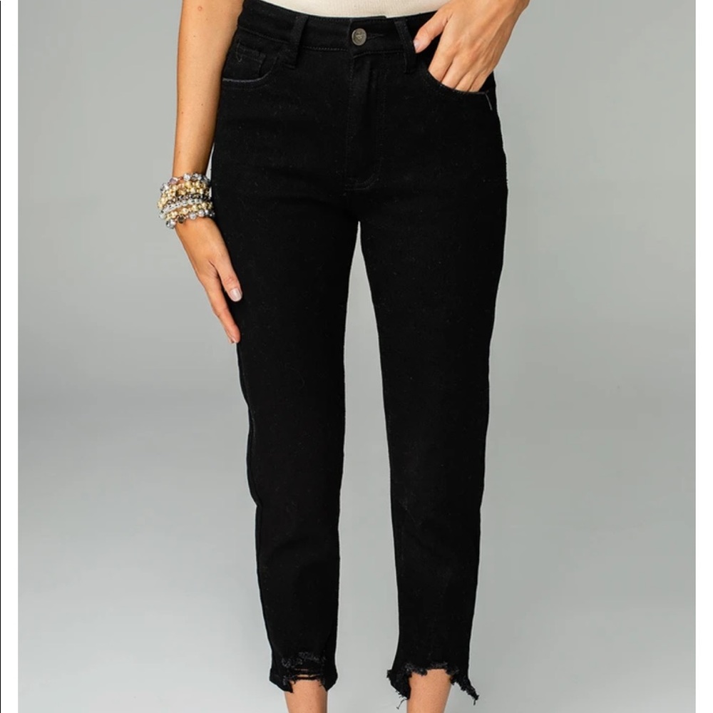 BUDDY LOVE HIGH-WAISTED BLACK ANKLE STRETCH JEANS